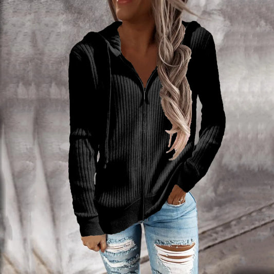 Figurbetonter Hoodie mit Reißverschluss für Damen - Image 1