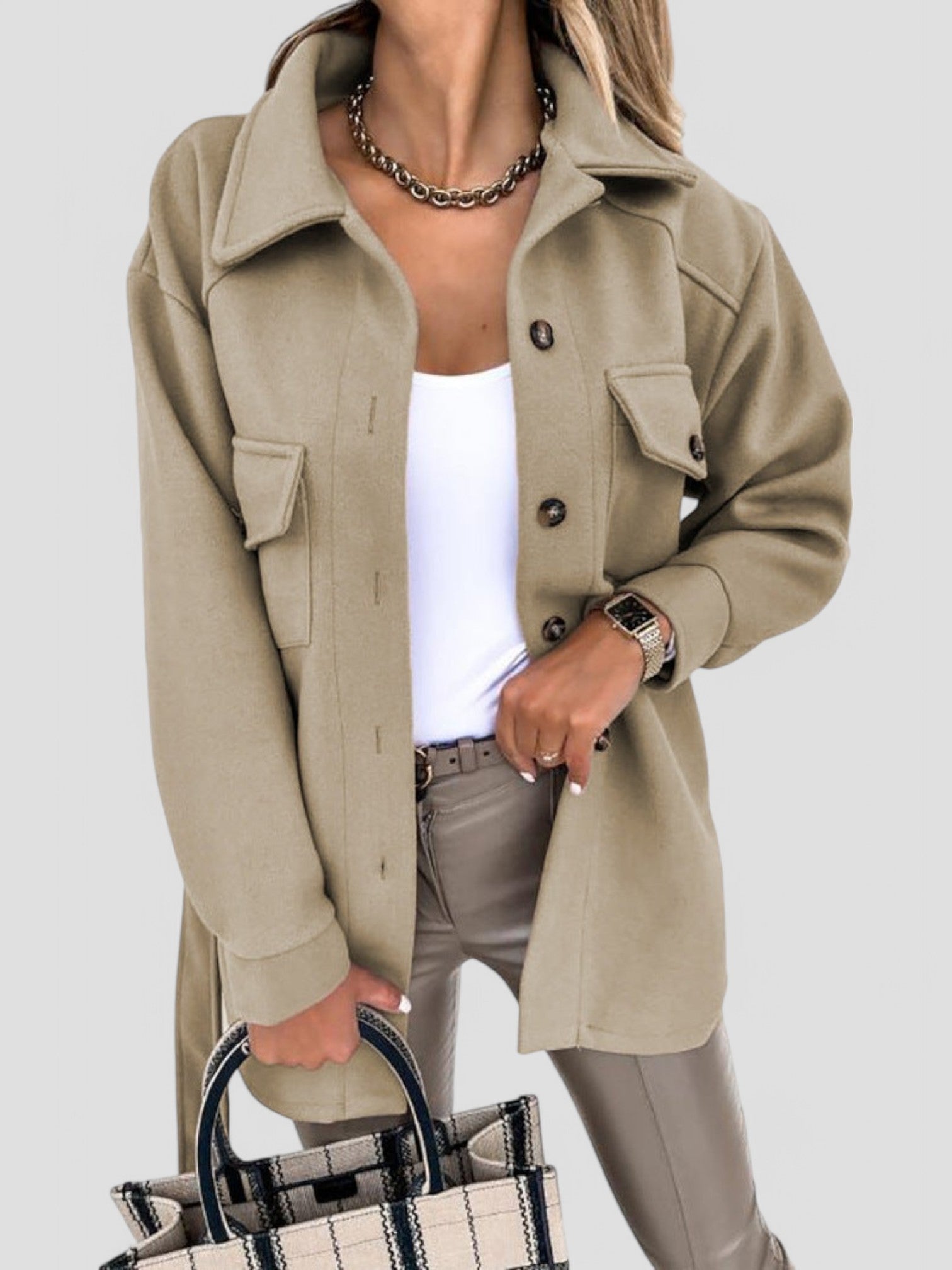Oversized Shacket Jacke für Damen - Image 3