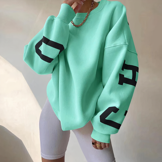 Oversized Rundhals-Pullover für Damen - Image 1
