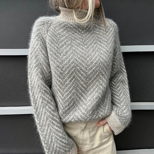 Herringbone Langarmpullover für Damen - Image 1