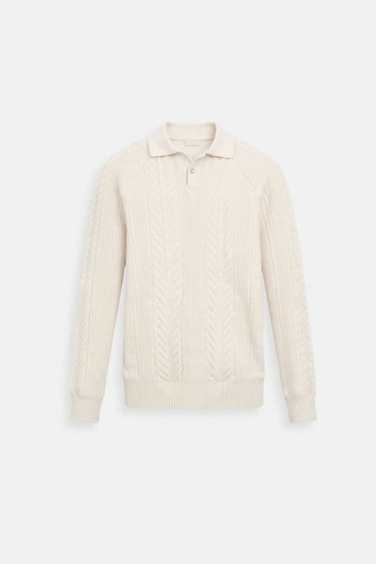 Zopfmuster Polo-Pullover für Herren - Image 1