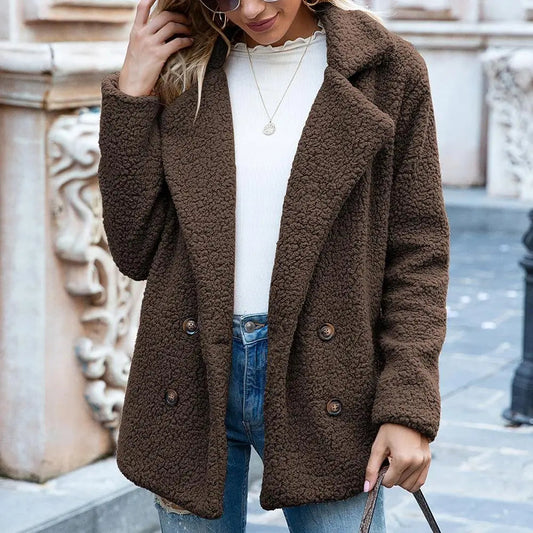 Doppelreihige Teddyjacke für Damen - Image 1