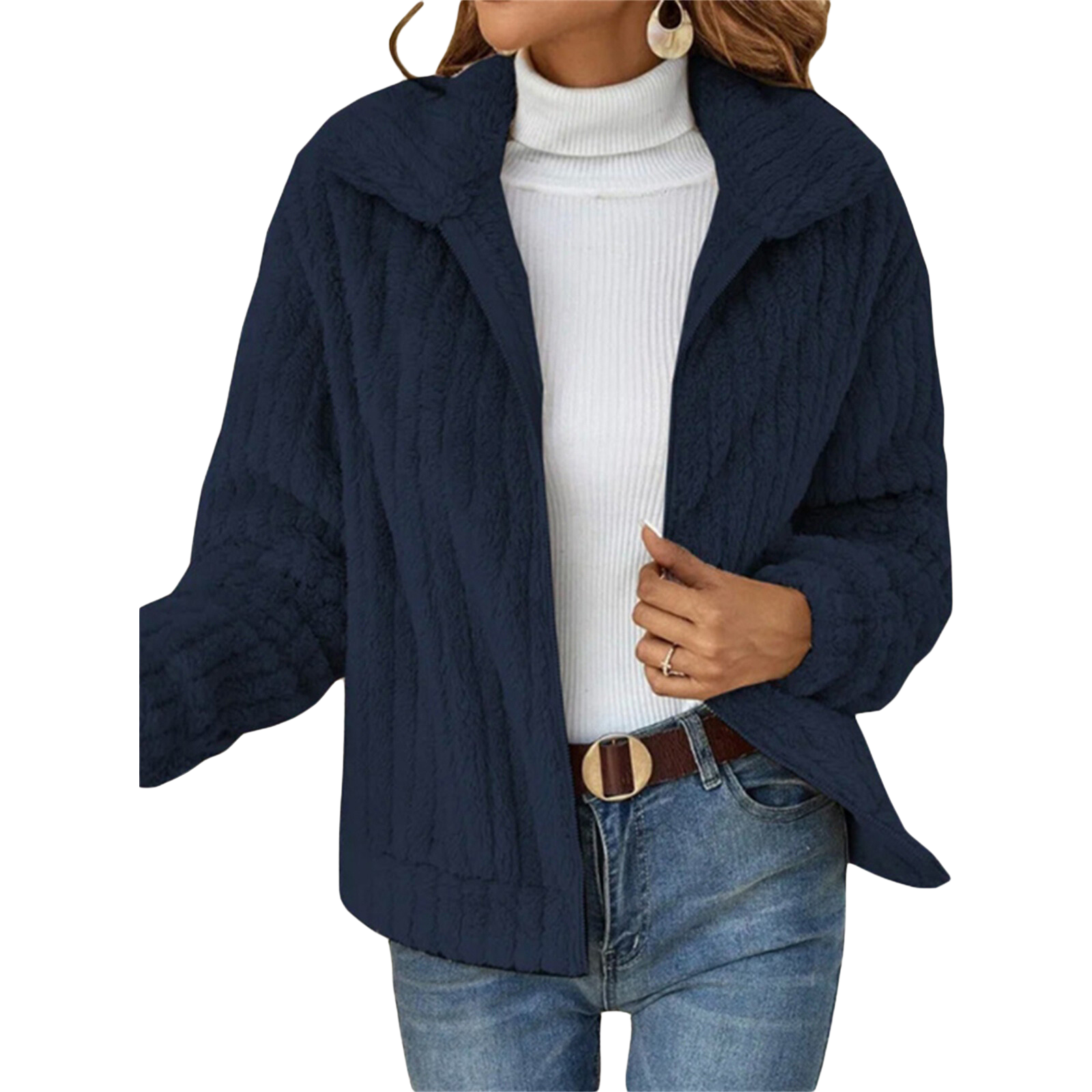 Jacke mit Reißverschluss und Kragen für Damen - Image 3