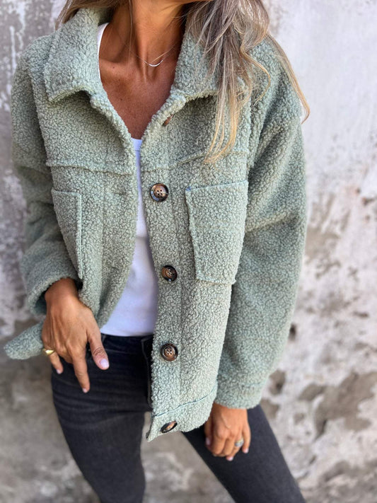 Button-Down Sherpa Jacke für Damen - Image 1