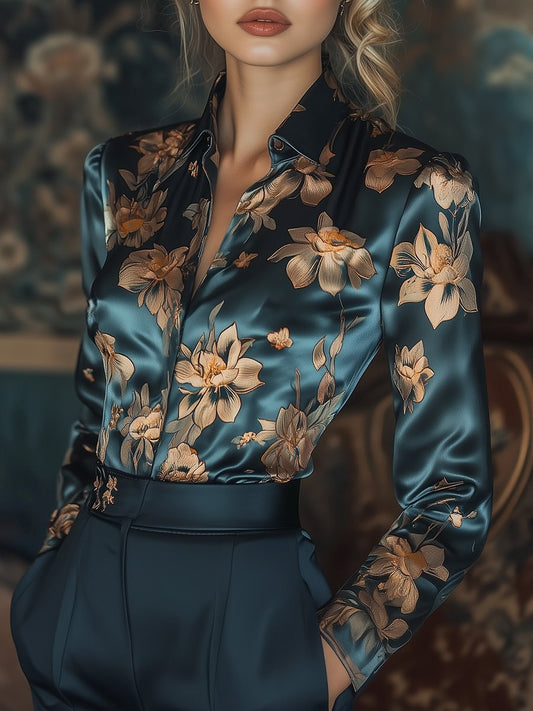 Bluse mit Blumenmuster, elegant und vielseitig – Emilia
