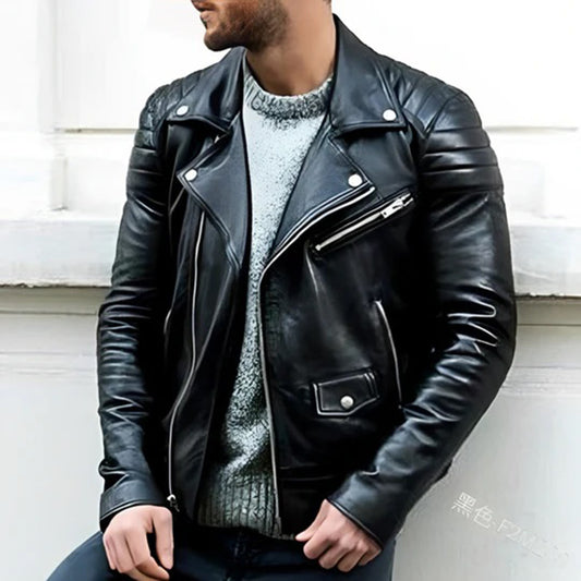 Kunstleder Motorradjacke für Herren: Stilvoll und Sicher – Oliver