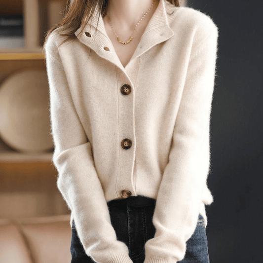 Cardigan mit hohem Kragen für Damen – Amelie